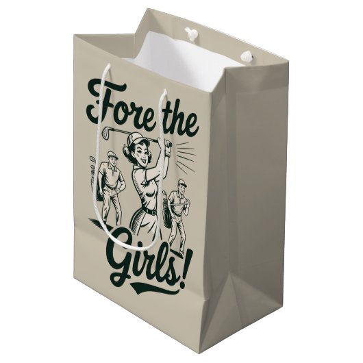 Golf voor de meisjes Schattig grappige golf dames Medium Cadeauzakje (Voorkant Gekanteld)