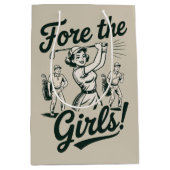 Golf voor de meisjes Schattig grappige golf dames Medium Cadeauzakje (Voorkant)