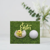 Golf voor Happy Pasen met eitjes en golfbal Kaart (Staand voorkant)