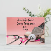 Golf voor medisch personeel toernooi roze dame kaart (Staand voorkant)