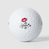 Golf voor minnaar met kissers rode lippen Valentij Golfballen (Voorkant)