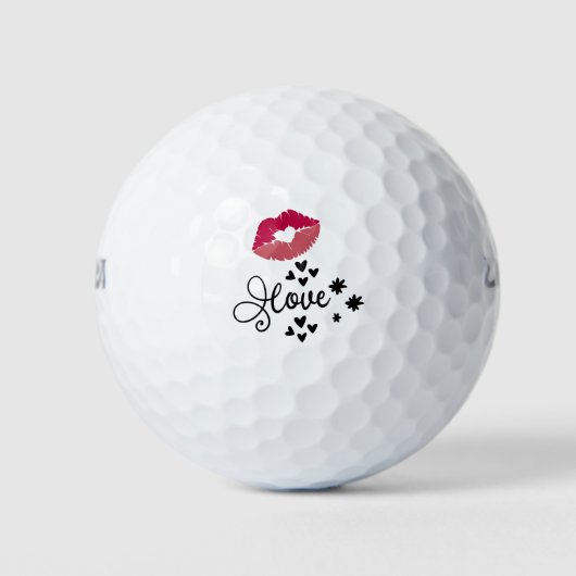 Golf voor minnaar met kissers rode lippen Valentij Golfballen (Voorkant)