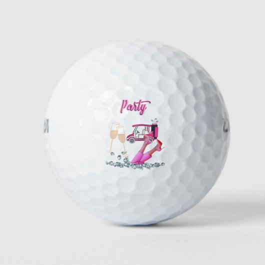 Golf voor vrouw golfer roze thema Party Golfballen (Voorkant)