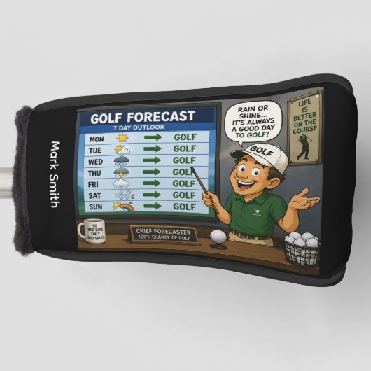 Golf Voorspelling Grappige Golf Spreuk  Golfheadcover (Voorkant)
