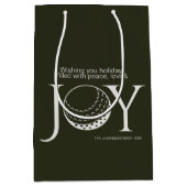 Golf Vreugde & Vrede Kerstmis Medium Cadeauzakje (Voorkant)
