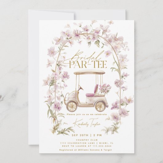 Golf Vrijgezellenfeest Bruids Par-t-shirt Uitnodig Kaart (Voorkant)