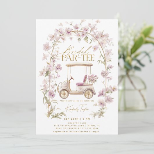 Golf Vrijgezellenfeest Bruids Par-t-shirt Uitnodig Kaart (Staand voorkant)
