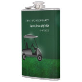 Golf vrijgezellenfeest - golfkar en golfbaan groen heupfles (Links)