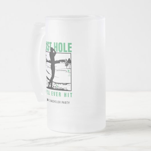 Golf vrijgezellenfeest grappig laatste gat dat hij matglas bierpul (Voorkant links)