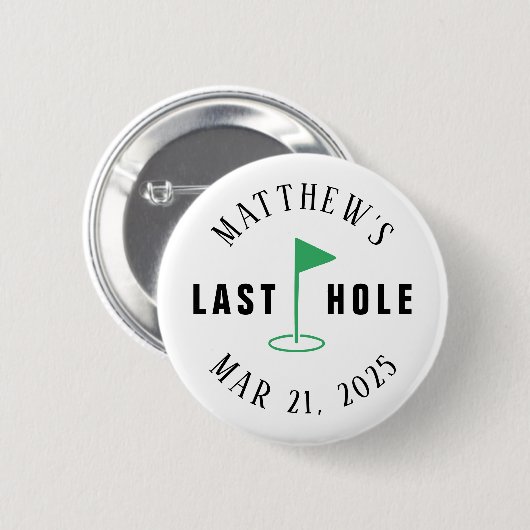 Golf vrijgezellenfeest Laatste Hole Ronde Button 5,7 Cm (Voorkant /achterkant)