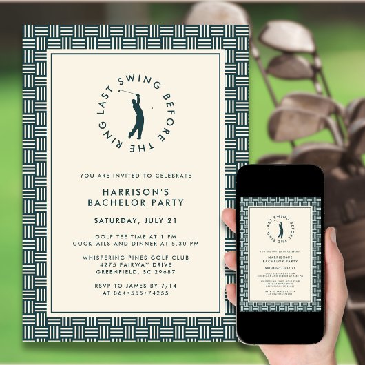 Golf vrijgezellenfeest laatste swing voor de ring kaart