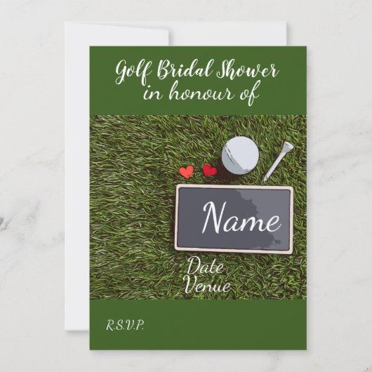 Golf Vrijgezellenfeest met golfbal en liefdesharte Kaart (Voorkant)