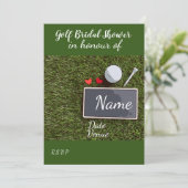 Golf Vrijgezellenfeest met golfbal en liefdesharte Kaart (Staand voorkant)