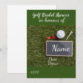 Golf Vrijgezellenfeest met golfbal en liefdesharte Kaart (Voorkant / Achterkant)