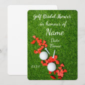 Golf Vrijgezellenfeest met golfbal en liefdesharte Kaart (Voorkant / Achterkant)