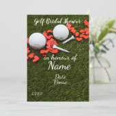 Golf-Vrijgezellenfeest met golfbal en liefdesharte Kaart (Staand voorkant)