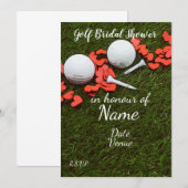 Golf-Vrijgezellenfeest met golfbal en liefdesharte Kaart (Voorkant / Achterkant)