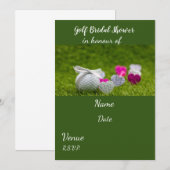 Golf-Vrijgezellenfeest met golfbal en liefdesharte Kaart (Voorkant / Achterkant)