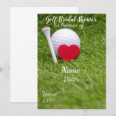 Golf-Vrijgezellenfeest met golfbal en liefdesharte Kaart (Voorkant / Achterkant)