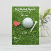 Golf Vrijgezellenfeest met golfbal en liefdesharte Kaart (Staand voorkant)