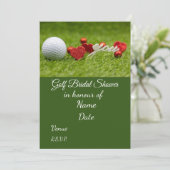 Golf Vrijgezellenfeest met golfbal Save the Date Kaart (Staand voorkant)