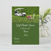 Golf Vrijgezellenfeest met golfbal Save the Date Kaart (Staand voorkant)