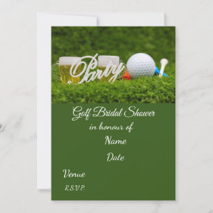 Golf Vrijgezellenfeest met golfbal Save the Date Kaart