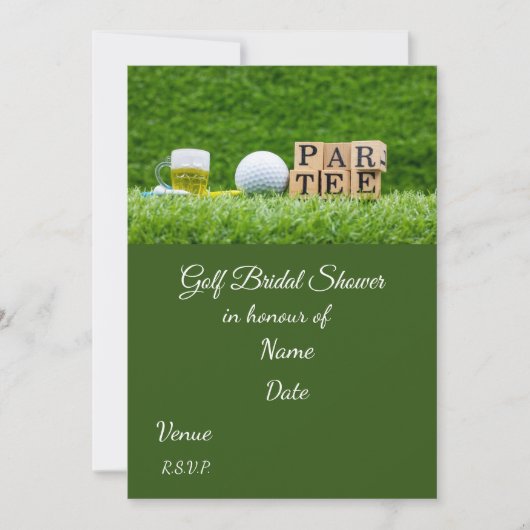 Golf Vrijgezellenfeest met golfbal Save the Date Kaart (Voorkant)