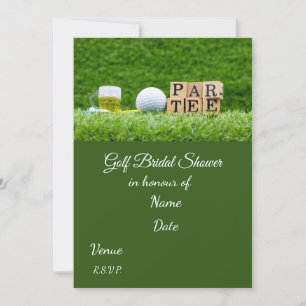 Golf Vrijgezellenfeest met golfbal Save the Date Kaart