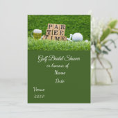 Golf Vrijgezellenfeest met golfbal Save the Date Kaart (Staand voorkant)