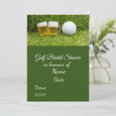 Golf Vrijgezellenfeest met golfbal Save the Date Kaart (Staand voorkant)