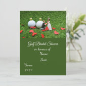 Golf Vrijgezellenfeest met golfbal Save the Date Kaart (Staand voorkant)