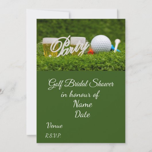 Golf Vrijgezellenfeest met golfbal Save the Date Kaart (Voorkant)