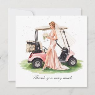 Golf vrijgezellenfeest op golfbaan bedankkaart