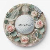 Golf Vrijgezellenfeest thema met golfbal Papieren Bordje (Voorkant)