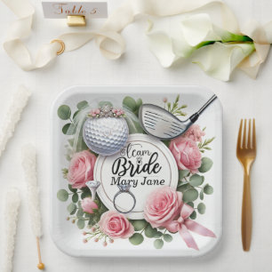 Golf Vrijgezellenfeest thema met golfbal Papieren Bordje
