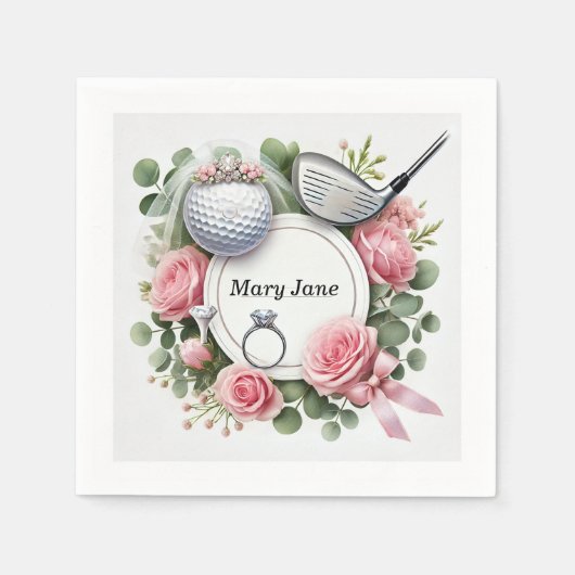 Golf Vrijgezellenfeest thema met golfbal Servet (Voorkant)