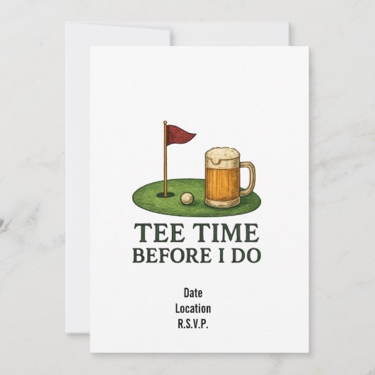Golf vrijgezellenfeest uitnodiging bewaar datum go (Voorkant)