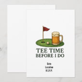 Golf vrijgezellenfeest uitnodiging bewaar datum go (Voorkant / Achterkant)