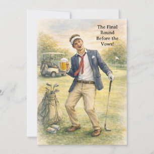 Golf vrijgezellenfeest viering kaart