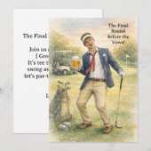 Golf vrijgezellenfeest viering kaart (Voorkant / Achterkant)
