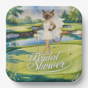GOLF VRIJGEZELLENFEEST voor Cat Lover golfer Papieren Bordje