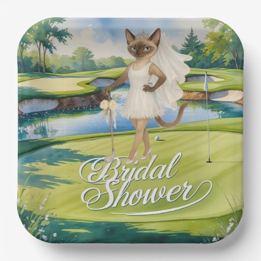 GOLF VRIJGEZELLENFEEST voor Cat Lover golfer Papieren Bordje (Voorkant)