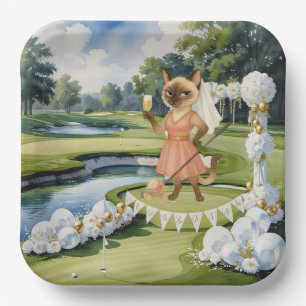 GOLF VRIJGEZELLENFEEST voor Cat Lover golfer Papieren Bordje