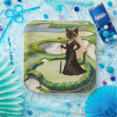 GOLF VRIJGEZELLENFEEST voor Cat Lover golfer Papieren Bordje (Feest)