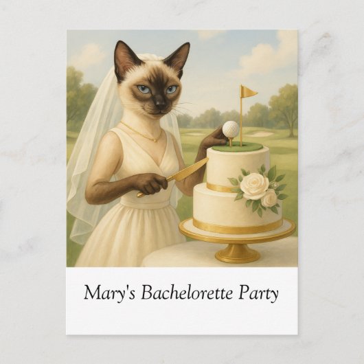 GOLF vrijgezellenfeest voor kattenmoeder vrouwelij Briefkaart (Voorkant)