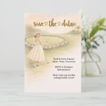 Golf vrijgezellenfeest vrouwelijke golfer is aan h