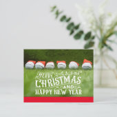 Golf Vrolijk Kerstfeest en gelukkig nieuwjaar Feestdagenkaart (Staand voorkant)