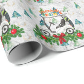 Golf Vrolijk Kerstfeest met Golfkar Cadeaupapier (Rol Hoek)