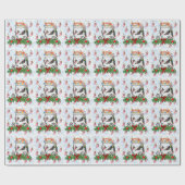 Golf Vrolijk Kerstfeest met Golfkar Cadeaupapier (Vlak)